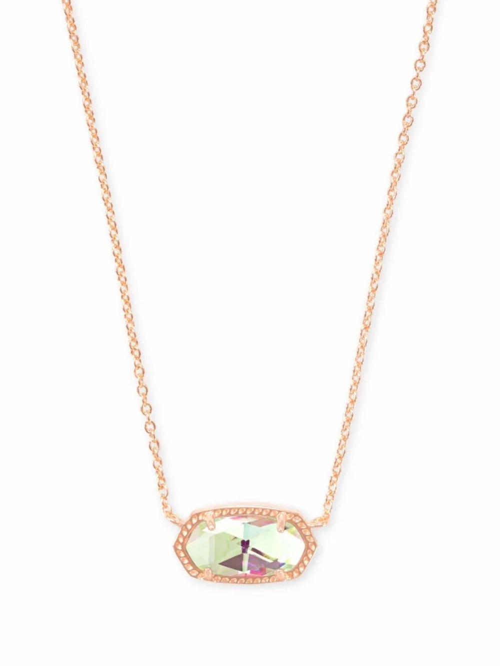 Kendra Scott ‘Elisa’ Rose Gold Necklace with Rose Quartz Pendant